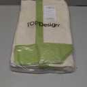 TOPDesign 3-Pack Canvas Tote Bags with an External Pocket, Reusable Grocery Shopping Bags, Top Zipper Closure, Daily Essentials (Light Green/Natural)