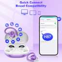 Hupoaf Wireless Earbuds Sport, 2025 Bluetooth 5.4 Headphones with Earhooks, 50H Stereo Deep Bass Over Ear Buds with 4 ENC Noise Canceling Mics, IP7 Waterproof Earphones for Running Workout Gym -Purple