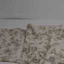 jinchan Floral Linen Tier Curtains Floral Sage on Beige Cafe Curtains 36 Inch Length Kitchen Living Room Bedroom Bathroom Farmhouse Rustic Country Rod Pocket, 26"W x 36"L (Pack of 2)