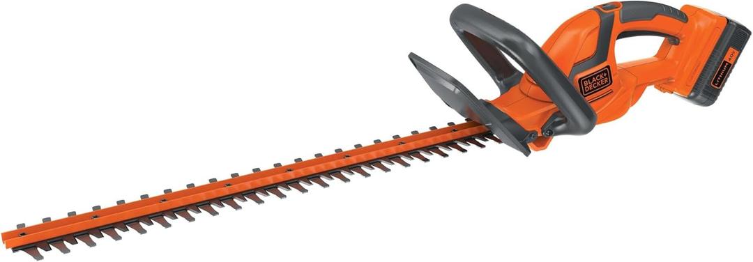 BLACK+DECKER 40V MAX Hedge Trimmer, 22" Blade Length, Powerful Motor with Reduced Vibrations, Sharp Blades for 3/4" Thick Cuts, Battery and Charger Included (LHT2240C)