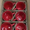 Vicrays Coffee Mug Set, 12 Ounce, Ceramic Mug for Men, Women, Unique Glazed Mugs with Handle for Coffee, Tea, Milk, Cocoa, Cereal - Set of 6 Red