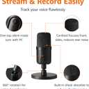 Amazon Basics USB Condenser Microphone for Streaming, Recording, and Podcasting on PC, Plug and Play, Cardioid Pickup, Adjustable Stand with 360° Rotation, Clear Sound, 5.8 x 3.4 inches, Black