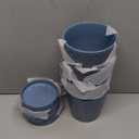 Plant Pots, 5 Inch Pots for Indoor Plants, Planters with Drainage Hole and Saucer, Ceramic Flower Pots Desktop Office Windowsill Decoration Gift Set of 4 - Sky Blue