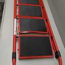 KINGRACK Step Ladder, Folding Ladder with Non-Slip and Wide Pedal, Small Ladders with Handle, Heavy Duty Steel Ladder, Lightweight Step Ladder (Red, 4 Step Ladder)