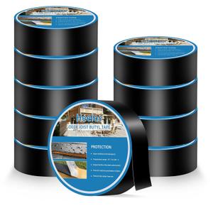 Joist Tape for Decking 2''50', Pack of 10 Weather-Resistant Deck Joist Tape, Waterproof Seal Antiseptic Butyl Joists Tape, Self-Adhesive Flashing Joists Tape for Wood Decks Beams Roof