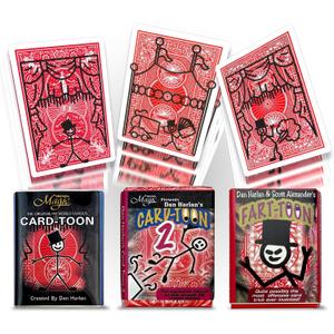 Card-Toon Bundle  Includes Card-Toon Vol.1, Vol.2, and The Fart Toon Decks, Unique Flipbook Animation Playing Cards, Fun Prank Trick with Complete Magic Kit & Props for Kids and Adults