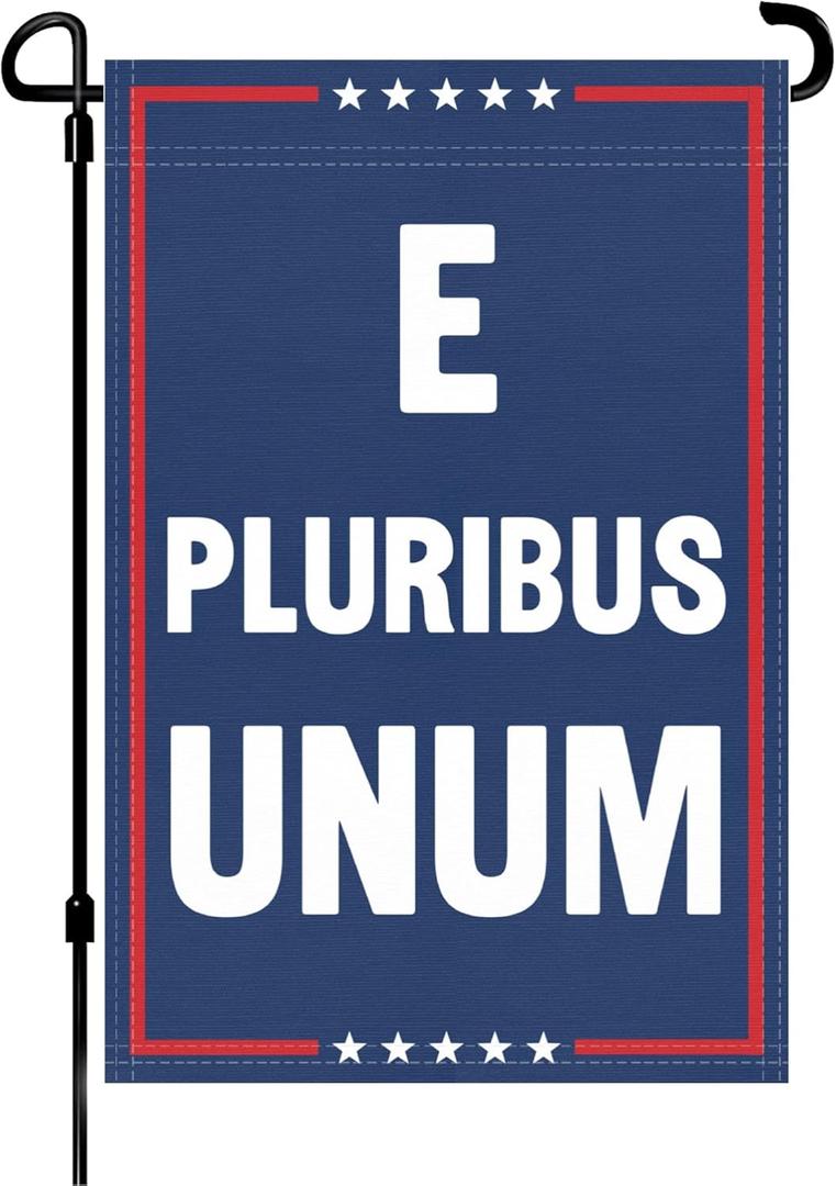 E Pluribus Unum Garden Flag - 12x18 Inch Double Sided Political Garden Flags, Vertical 100% Polyester, Weather-Resistant Outdoor Yard Lawn Decoration
