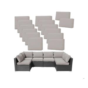 14Pieces Patio Cushion Covers Replacement Outdoor Couch Cushions Covers Splashproof Sofa Slipcovers Set with Zippers,Patio Furniture Protector-Cover Only(Light Gray,25.6×25.6×3.94inches)