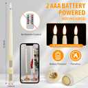 Baquler 24 Pcs Flameless Taper Candles Battery Operated Bulk 12.4 Ivory LED Taper Candles Flickering LED Candlesticks for Wedding Advent Halloween Christmas Party Decor