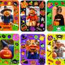 Winlyn 24 Sets Halloween Craft Kits DIY Halloween Picture Frame Decorations Art Sets Ghost Monster Jack-O'-Lantern Fall Leaf Festive Foam Stickers Arts and Crafts for Kids Party Classroom Activities