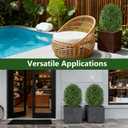 INSPRING 27'' Artificial Boxwood Topiary Trees Outdoor Fake Bushes Plants UV Resistant Evergreen Shrubs with Metal Ground Spike for Porch Patio Garden, 1 Pack