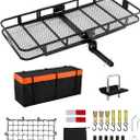 VEVOR 70" x 30" x 6", Hitch Cargo Carrier, 500 lbs Capacity with Ratchet Straps & Cargo Bag, Folding Hitch Mount Cargo Carrier Basket with Hitch Lock for 2" Receiver, Fit for SUVs