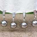 8 x 8 Pack Heavy Duty Tablecloth Weights, Rust Proof Stainless Steel Balls with Clips, Weights for Curtain, Outdoor Picnic Table, Flags