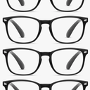 BLS BLUES Reading Glasses for Women for Home, Office & Driving - HD Clear Readers with Blue Light Blocking Protection, +0.0 (4 Pack)