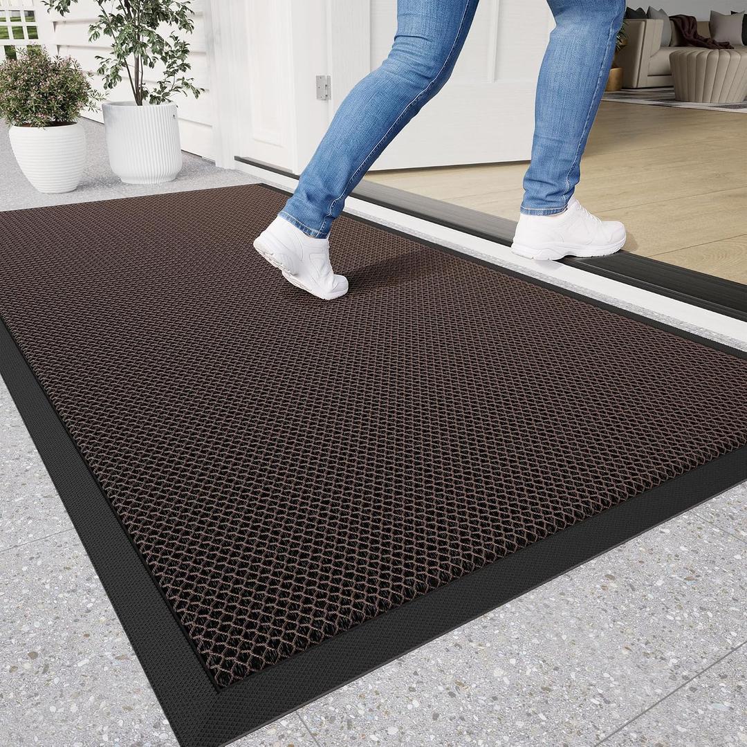 Front Door Mat, 60"x36" Heavy Duty 3D Mesh Indoor Outdoor Doormat