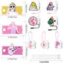 2 x 10 Pcs Stanley Cup Accessories Set, 4 Pcs Stanley Straw Covers10mm+3 Pcs Name Plate Lids for 30 oz +3 Pcs Charms for Handle Tumbler Decorations gifts for girls and daughter