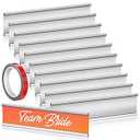 Leifide Aluminum Name Plate Holder 2" x 8" Wall Mount Office Door Name Plate Holder and Double Sided Tape for Meeting Room, Office, Business, Reminding Area, Desk(12 Pack)