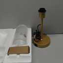 EDISHINE Glass Table Lamp, Touch Control Bedside Lamp with USB C+A Charging Ports, 3 Way Dimmable Nightstand Lamp for Bedroom Living Room Office, Striped Glass Shade, Gold