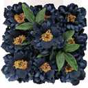 TINGE TIME Artificial Flowers 9pcs Silk Peony Fake Flower for DIY Wedding Craft Bridal Bouquets Centerpieces Arrangements Party Baby Shower Home Decorations (Navy Blue)