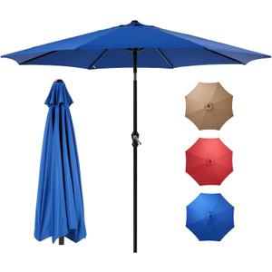 OLIXIS Patio Umbrella with Tilt and Crank Button & Sturdy Ribs Waterproof, Patio Table Umbrella Perfect for Poolside, Terrace, Beach and Outdoor Restaurant