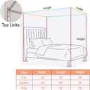 Canopy Bed Frame King, Stainless Steel Four Corner Bed Canopy Poles Mosquito Net Frame Bracket Fit for Metal Bed Wood Bed, Stainless Steel Canopy Bed Frame King Size