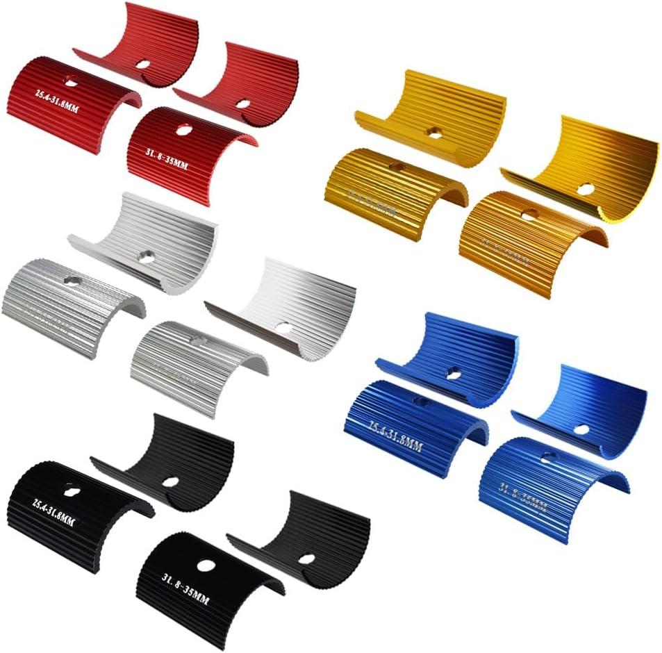 5 Colors 10 Pair Bike Handlebar Stem Shim Adapter Sheet Conversion Spacer Cycling Aluminum Alloy Accessories 25. 4 to 31. 8 + 31.8 to 35mm Black Red Gold Silver Blue