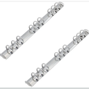 2PCS Notebook Ring Binder Mechanisms, TTZEZE 20mm Base Width Silver Metal Clip Ring Binder,Loose Leaf Binding Spines Combs,DIY Fill Paper Storage Folder Accessories (9-Hole O Rings Binder/253x20x20mm)