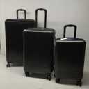 Verdi Hardside Expandable Luggage Set Carry-On/Checked Suitcase with Spinner Wheel (3-Piece Set (20/24/28), Black)