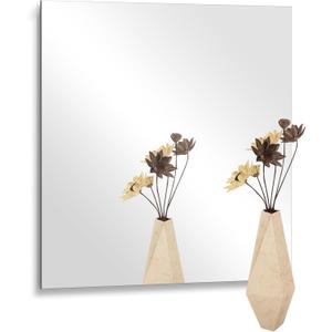 16 x 16 in Glass Mirror Sheet for Wall, 2mm Thick HD Frameless Wall Mirror Tile Self Adhesive Mirror Sticker Large Body Mirror Sheet for Bathroom, Bedroom, Vanity, Door, Gym, Home Decor