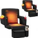 Overmont Heated Stadium Seats 2 Pack with Back Support, Dual-Zone Heat, 20.5'' Wide - 2PCS