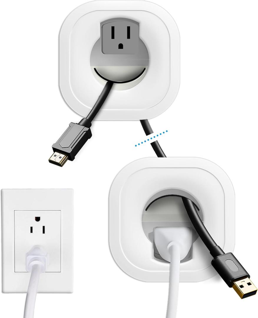 in Wall Cable Management Kit with Hole Saw Drill Attachment - Includes Power & Low Voltage Cord Management - Hide TV Wires for Wall-Mounted TVs