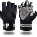 Workout Gloves Ventilated with Wrist Wraps Support and Full Palm Protection for Weight Lifting, Fitness, Hanging, Weights & Gym use. Protect Your Hands. RALA Fitness (Large)
