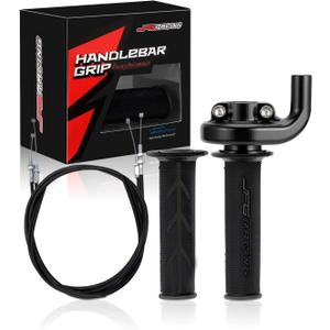 JFG RACING CNC Dirt Bike Throttle Assembly + Grips + Cable for CRF250R/250X/450X 2004-2014, CRF450R 2002-2014 Motorcycle Off Road Bike, BLACK