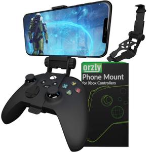 Orzly Xbox Series X Controller Mobile Gaming Clip, Xbox Controller Phone Mount Adjustable Phone Holder Clamp Compatible with Xbox Series X|S, Xbox One, Xbox One S, Xbox One X - Carbon Black