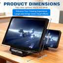 3D HD Big Screen Phone Magnifier, New Cell Phone Screen Magnifier, Foldable Design Screen Version for Movies and Videos, Lightweight Phones Magnifying Screen, Compatible with All Phones (Black)