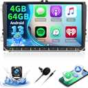 [4G+64G] Android Car Radio for VW Jetta Passat Seat Golf Tiguan Beetle, 9 inch Touch Screen Volkswagen Jetta Stereo, Carplay/Android Auto/32 EQ Audio/SWC +AHD Backup Camera