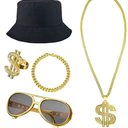 Fraiieon 90s Hip Hop 80s Costumes for Men/Boys/Kids Rapper Themed Party Outfits Accessories