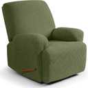 Ruaozz Recliner Chair Covers 3-Pieces Lazy Boy Recliner Slipcovers Stretch Reclining Chair Slipcover Washable Furniture Protector with Elastic Bottom (1 Seater, Army Green)