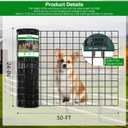 GILPWA Wire Fence, 24 in(H) X 50 ft(L) PVC Coated Welded Wire Fencing 2" X 2" 16GA Garden Border Vinyl Metal Chicken Wire Fencing Mesh Roll for Yard Vegetable Plant Protection Poultry Netting Black