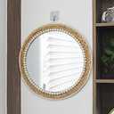 SWTHONY 18 Inch Boho Round Hanging Wall Mirror Decorative Rattan Circle Mirrors for Farmhouse, Living Room, Bedroom