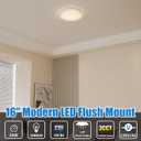 16 Inch Crystal Dimmable LED Flush Mount Light Fixture, 24W Super Bright Modern Lamps, 3000K/4000K/5000K Adjustable Ceiling Lights for Bedroom, Kitchen, ETL Listed