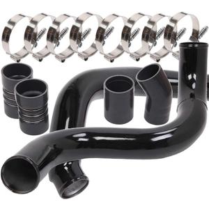Turbo Intercooler kit Pipe Boot for Ford 6.0L CAC Intercooler Pipe Boot kit 03-07 Tube Powerstroke for Ford F250 F350 F450 F550 (Black)