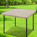 Smiry Square Table Cloth Cover, Waterproof Elastic Fitted Picnic Tablecloth, Wipeable Flannel Backed Vinyl Tablecloths for Camping, Dining, Outdoor (Weave Patterns, 42" x 42")