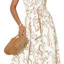 ADOR Women's Summer Button Down Shirt Dresses Sleeveless V Neck Belted Casual Maxi Dress with Pockets Medium