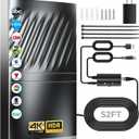 3200+ Miles TV Antenna,2025 Strongest Digital Antenna for Smart TV Indoor Outdoor, HDTV Antennas for Local Channels with Amplifier Signal Booster-52ft Coax Cable/AC Adapter-Support 8K 4K 1080p All TVs