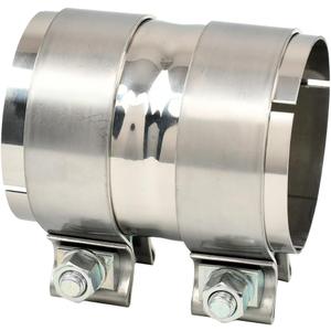 Polished Stainless Steel 3" ID to 3" ID Exhaust Adapter With Clamps,ID 3 Inch Exhaust Reducer Connector Pipe/W Clamps, 4'' Length Exhaust Coupler,Universal Fitment