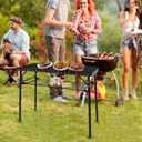 Folding Camping Table with Storage Net,3ft Portable Aluminum Folding Table with 3 Adjustable Height Max 27.3 Inch for Outdoor Backyard BBQ Picnic Cooking Tents Beach Indoor BedroomBlack