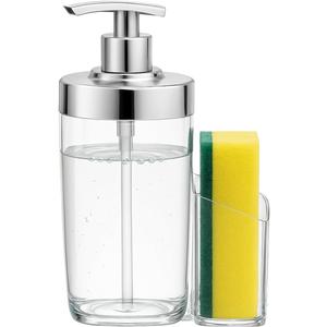 Kitchen Soap Dispenser with Sponge Holder  Refillable Dish Soap Bottle for Kitchen Countertop, Dish Soap Dispenser for Kitchen, Dish Detergent Dispenser for Washing Dishes, Plates, Pots and Pans