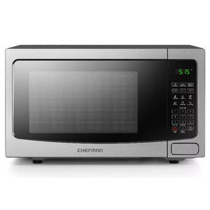 Chefman Countertop Microwave Oven 1.1 Cu. Ft. Digital Stainless Steel Microwave 1000 Watts with 6 Auto Menus, 10 Power Levels, Eco Mode, Memory, Mute Function, Child Safety Lock, Easy Clean