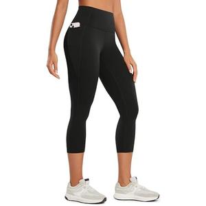 CRZ YOGA Butterluxe Workout Capri Leggings Pockets 21" - High Waisted Gym Athletic Womens Crop Yoga, M